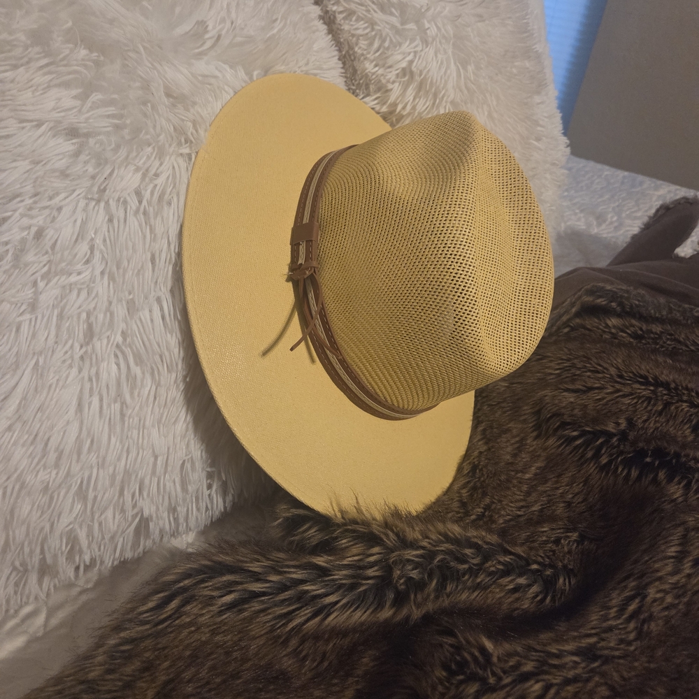 Stylish Yellow Hat with Brown Accents
